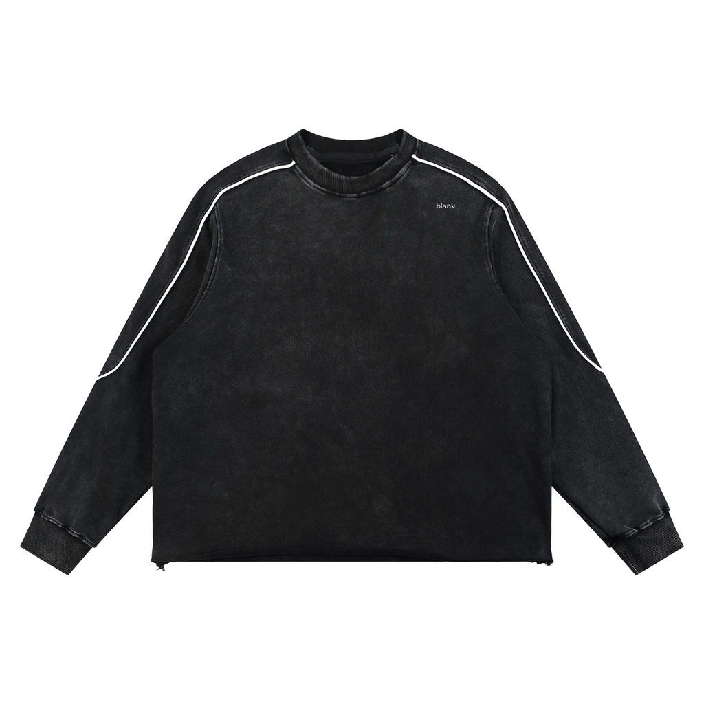 Mineral Wash Piping Raw Hem Sweatshirt