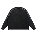 Mineral Wash Piping Raw Hem Sweatshirt