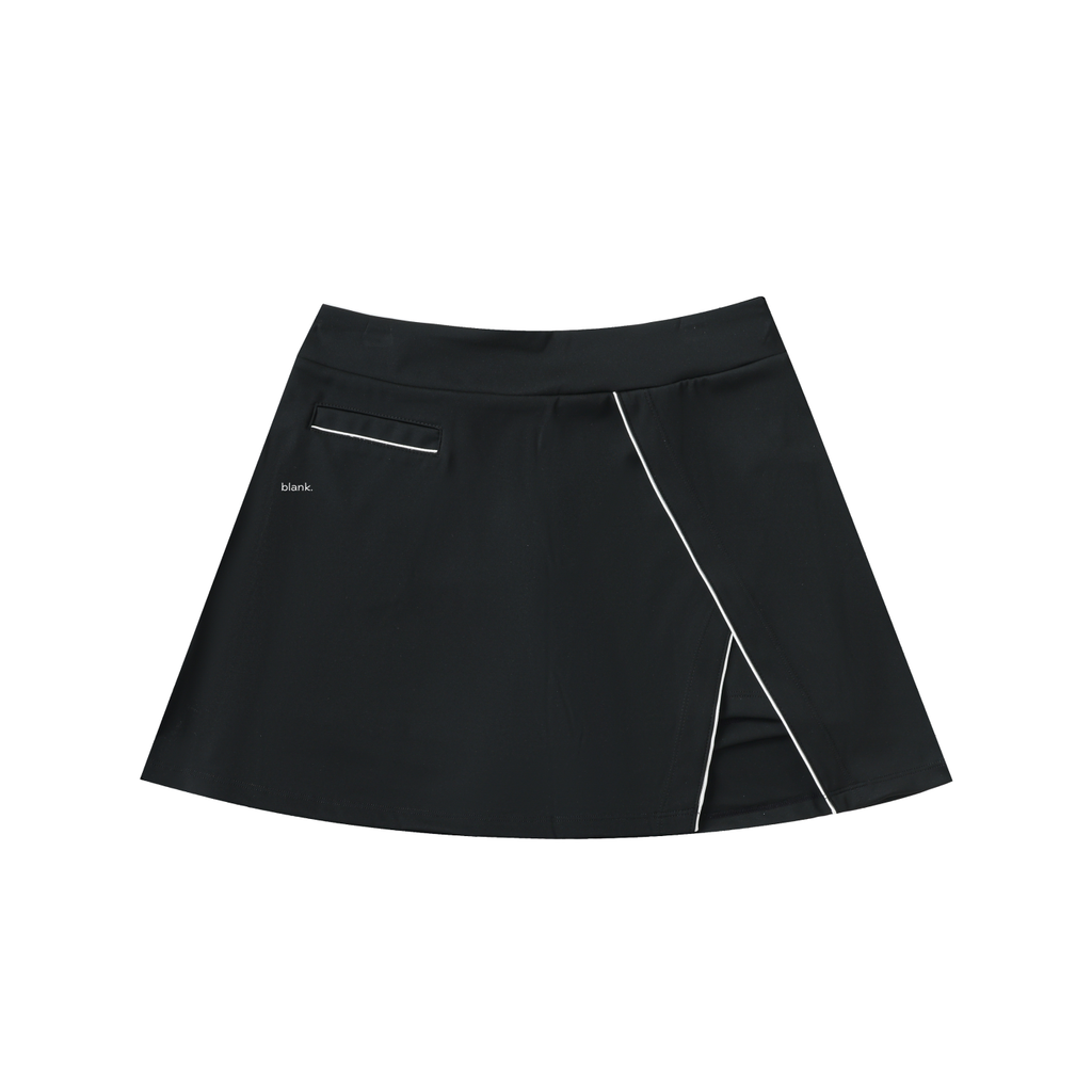 High-Waist Pocketed A-Line Skirt