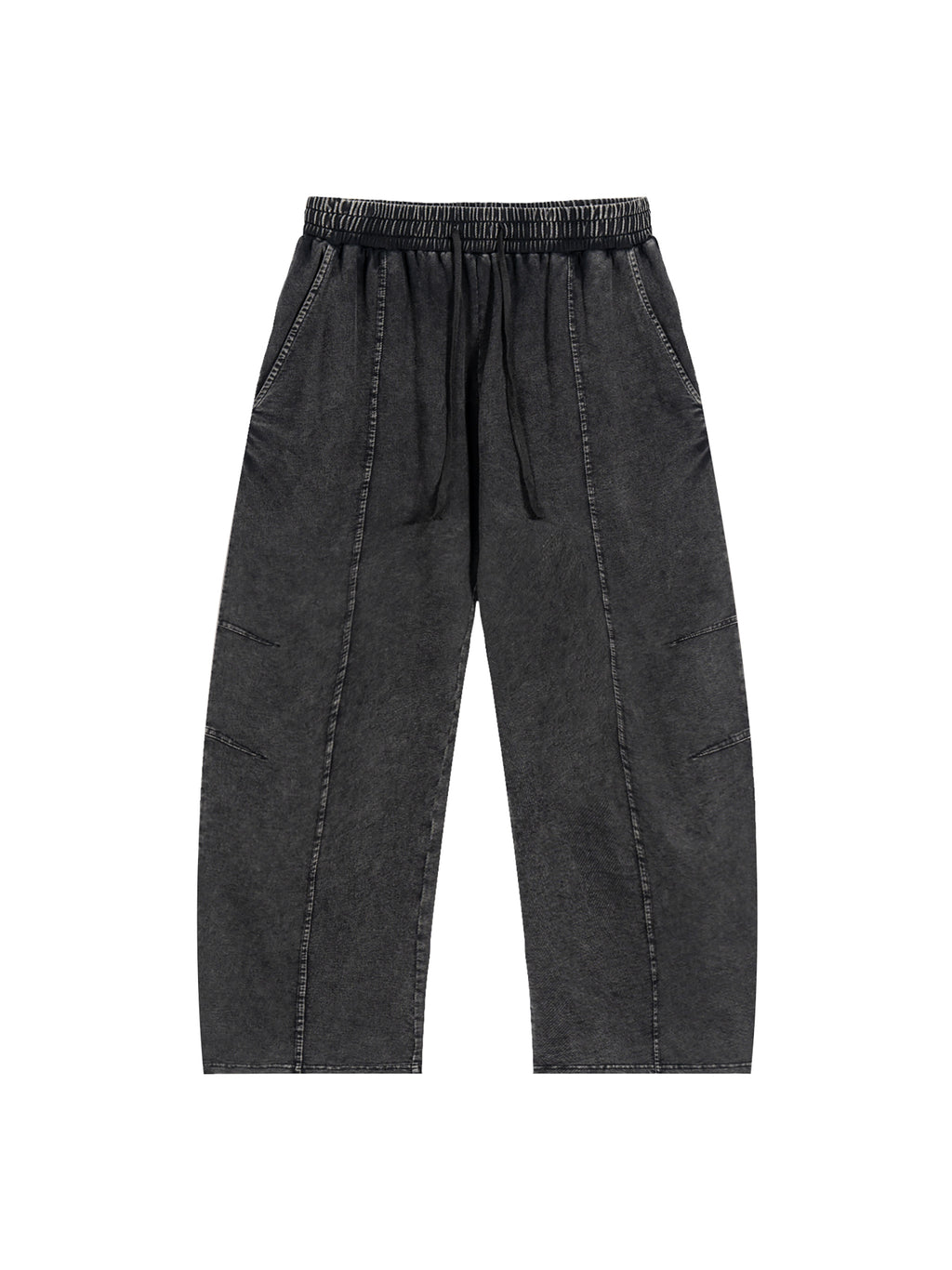 Snow Wash Drawstring Cotton Pants